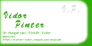 vidor pinter business card